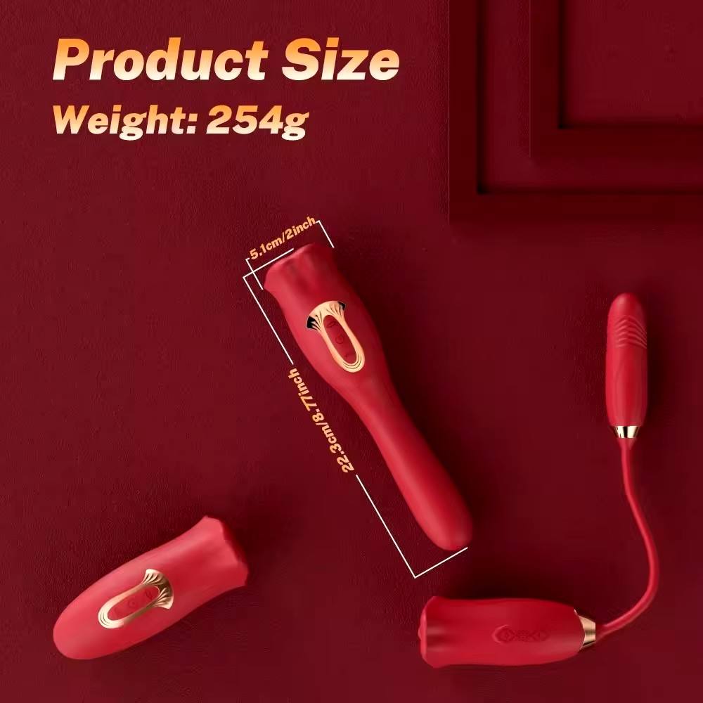 10 Mode Vibration & 10 Mode Bite 2-in-1 Thrusting Clitoral Tongue Vibrator - G Spot Stimulator Licking Vibrator Sex Toy for Women - Discreet Delivery India - Image 8