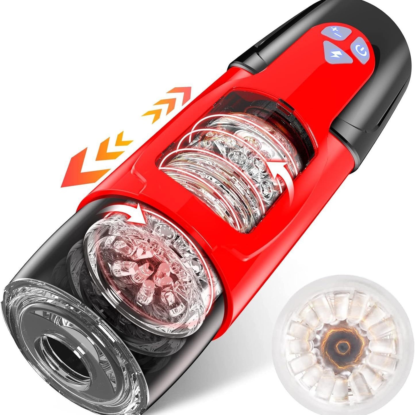 Upgraded Automatic Thrusting Rotating Male Masturbator with Dual Motors - 18 Patterns of 360° Sensation - 100% Discreet Shipping by Raju Online Service