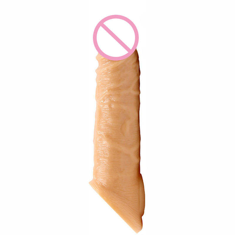 India's Best Realistic Silicone Huge Penis Sleeve & Cock Extender - Reusable Delay Condom for Men - Soft TPE Male Enhancement Adult Toy - Image 4