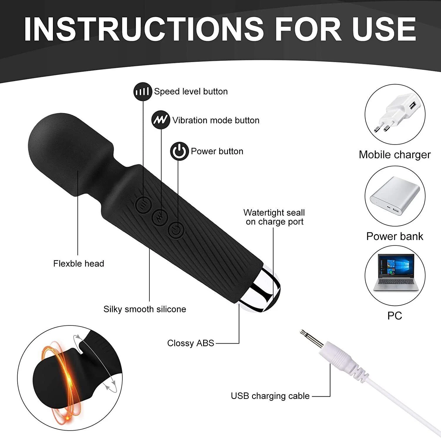 New Women's Nipple Stimulator & G-Spot Vibrator - Multi-Speed Clitoris Massager - Waterproof Silicone Adult Sex Toys for Couples in India - Image 4