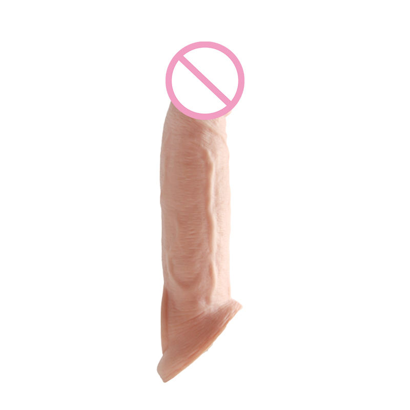 India's Best Realistic Silicone Penis Extender & Erection Enhancement Sleeve - Reusable Black Condom Penis Sleeve Adult Men Sex Toys - Image 3