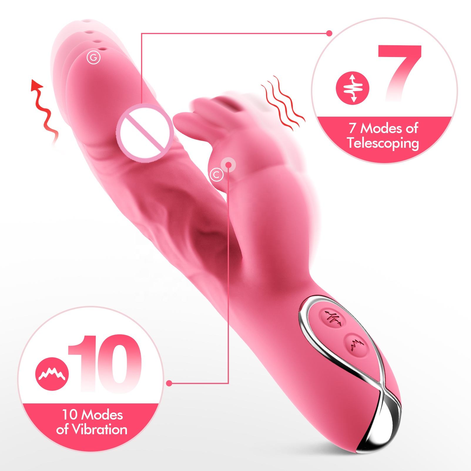 Premium Rabbit Vibrator with G-Spot & Clitoral Stimulation - Multi-Speed Dual Motor Adult Sex Toys - Waterproof Silicone Wellness Product India - Image 8