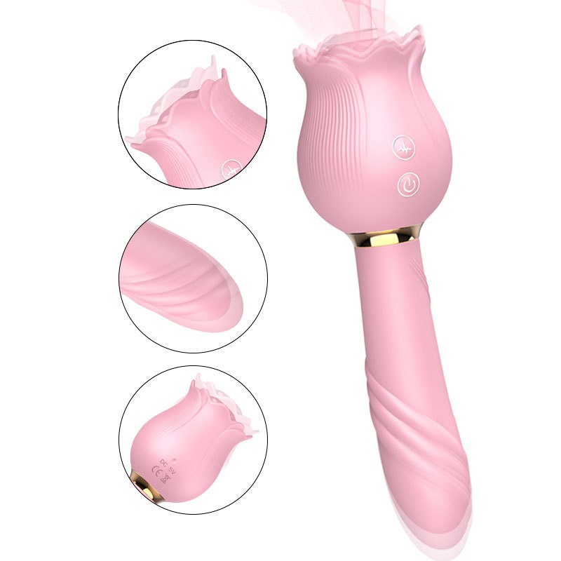 Premium Rose Shaped Sucking Vibrator for Women - 10 Frequency Clitoris Stimulator - Waterproof USB Rechargeable Adult Sex Toys for Couples in India - Image 2