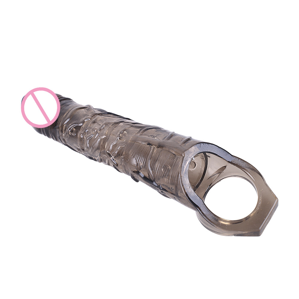 Premium Realistic Male Penis Sleeve for Enlargement & Delay - Wolf Tooth Textured Reusable Condom - Thickened Silicone Extender for Couples - Image 8