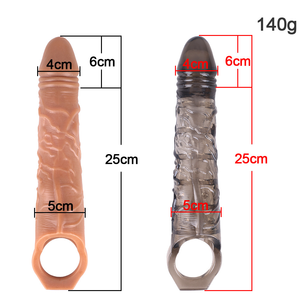 Premium Realistic Male Penis Sleeve for Enlargement & Delay - Wolf Tooth Textured Reusable Condom - Thickened Silicone Extender for Couples - Image 14
