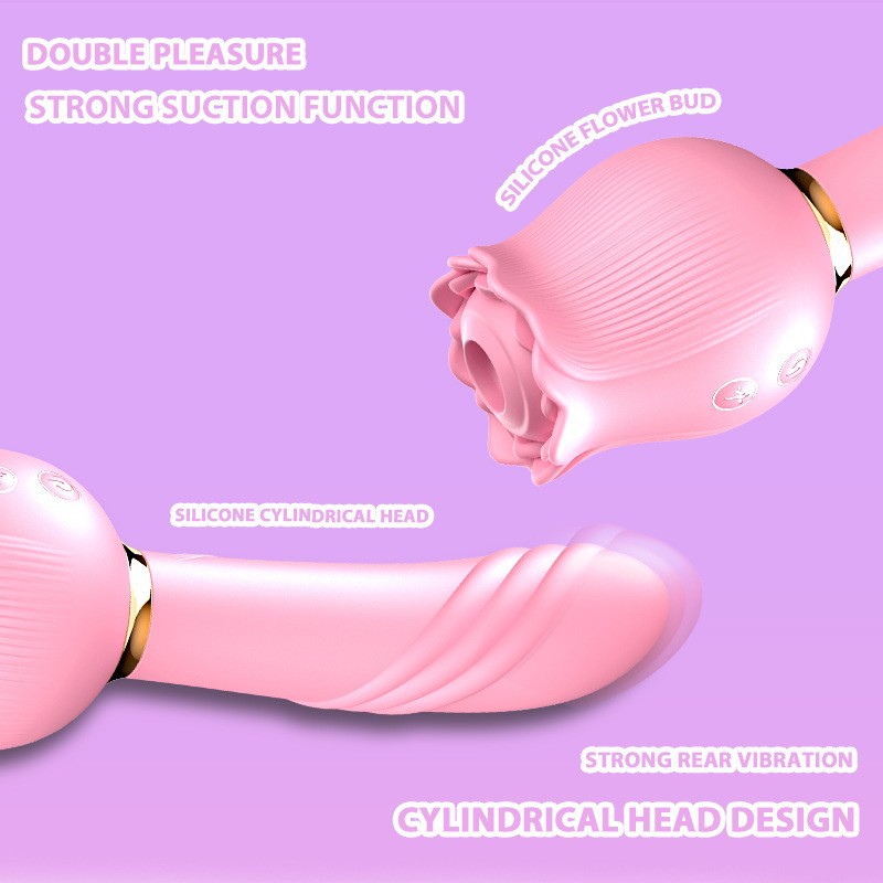 Premium Rose Shaped Sucking Vibrator for Women - 10 Frequency Clitoris Stimulator - Waterproof USB Rechargeable Adult Sex Toys for Couples in India - Image 3